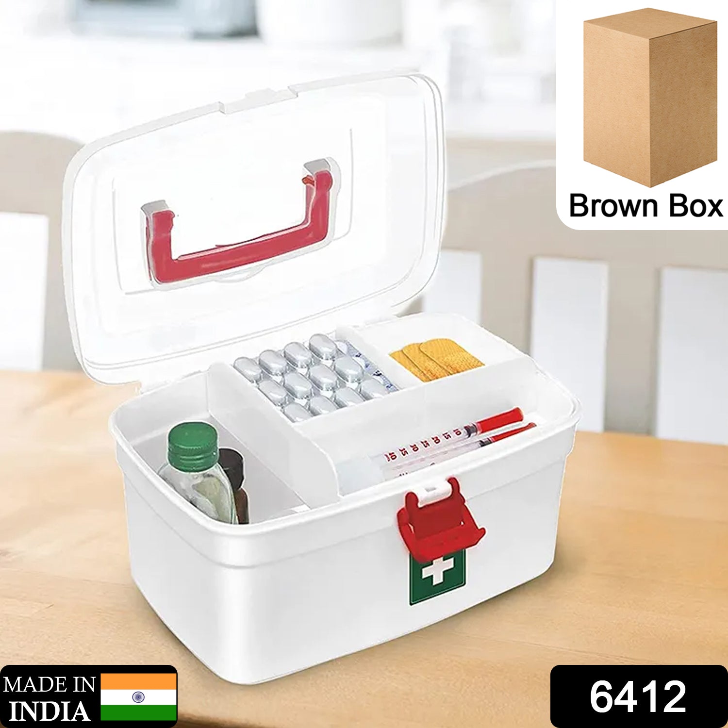 6412 Medical Box, 1 Piece,Indoor Outdoor Medical Utility,Medicine Storage Box,,Detachable Tray Medical Box Multi Purpose Regular Medicine, First Aid Box with Handle, DeoDap 6412 Medical Box, 1 Piece,Indoor Outdoor Medical Utility,Medicine Storage Box,,Detachable Tray Medical Box Multi Purpose Regular Medicine, First Aid Box with Handle, DeoDap